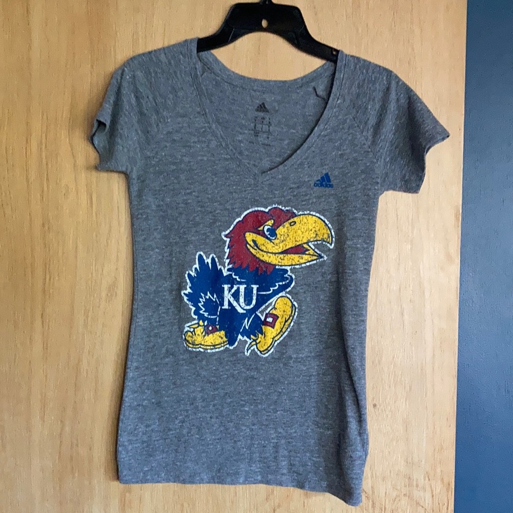 BOGO Adidas KU Kansas Jayhawks V-neck Tee